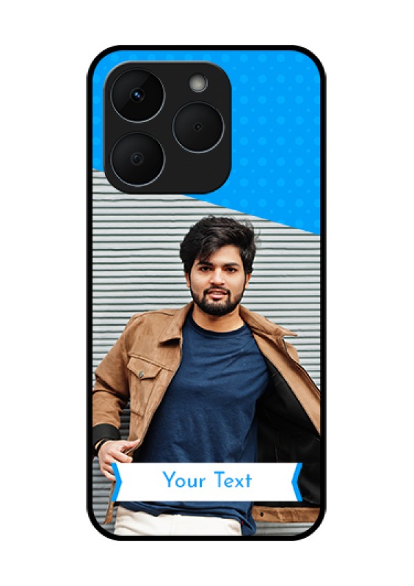 Realme 15T 5G Custom Glass Phone Case - Simple Blue Color Design