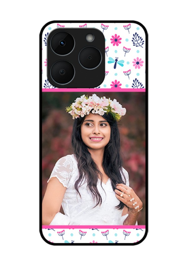 Realme 15T 5G Custom Glass Phone Case - Colorful Flower Design