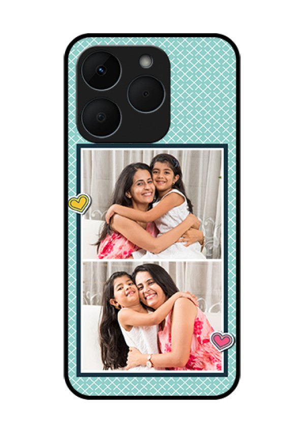 Realme 15T 5G Custom Glass Phone Case - 2 Image Holder With Pattern Design
