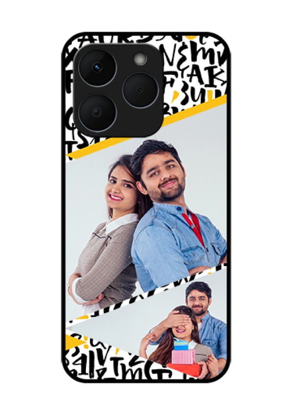 Realme 15T 5G Custom Glass Phone Case - Letters Pattern Design