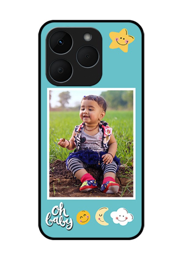 Realme 15T 5G Custom Glass Phone Case - Smiley Kids Stars Design