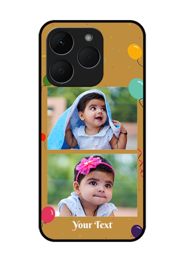 Realme 15T 5G Custom Glass Phone Case - Image Holder With Birthday Celebrations Design