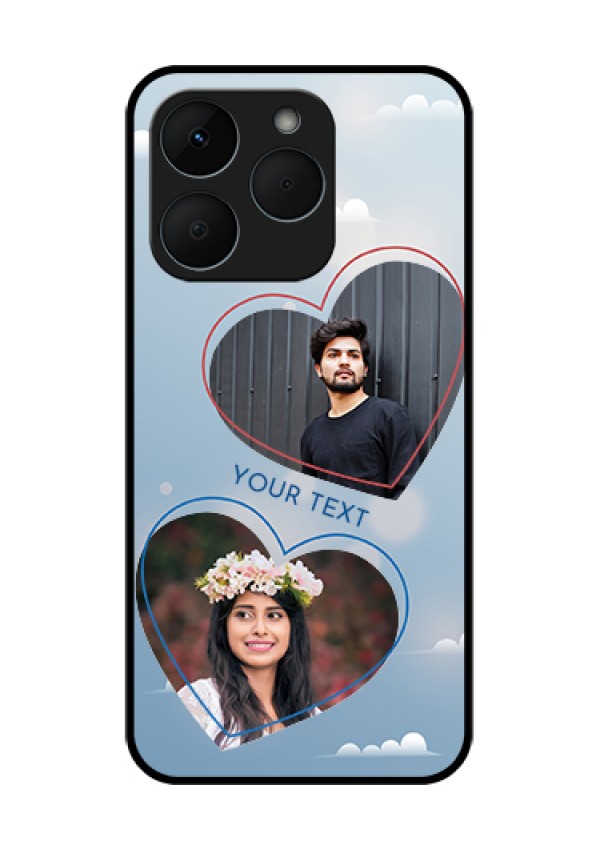 Realme 15T 5G Custom Glass Phone Case - Blue Color Couple Design