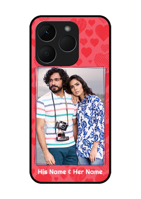 Realme 15T 5G Custom Glass Phone Case - With Red Heart Symbols Design