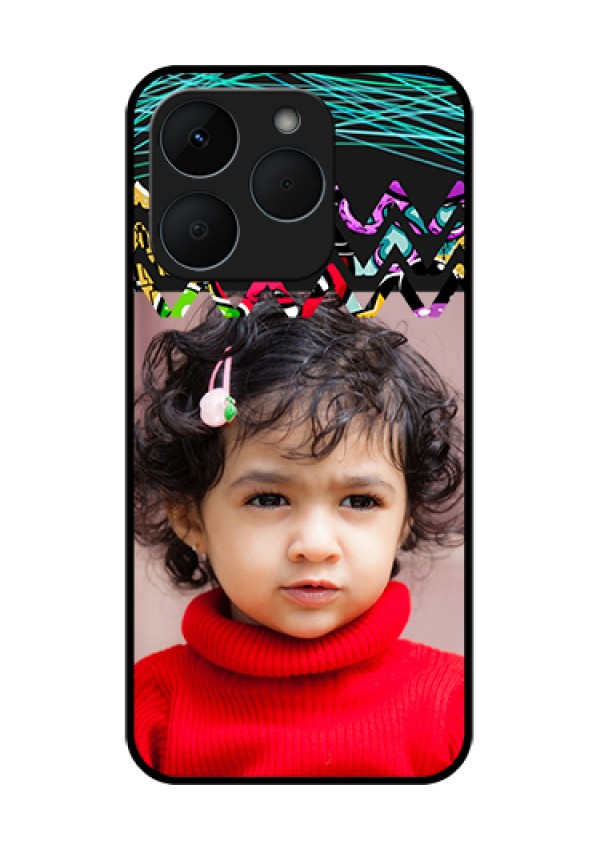 Realme 15T 5G Custom Glass Phone Case - Neon Abstract Design
