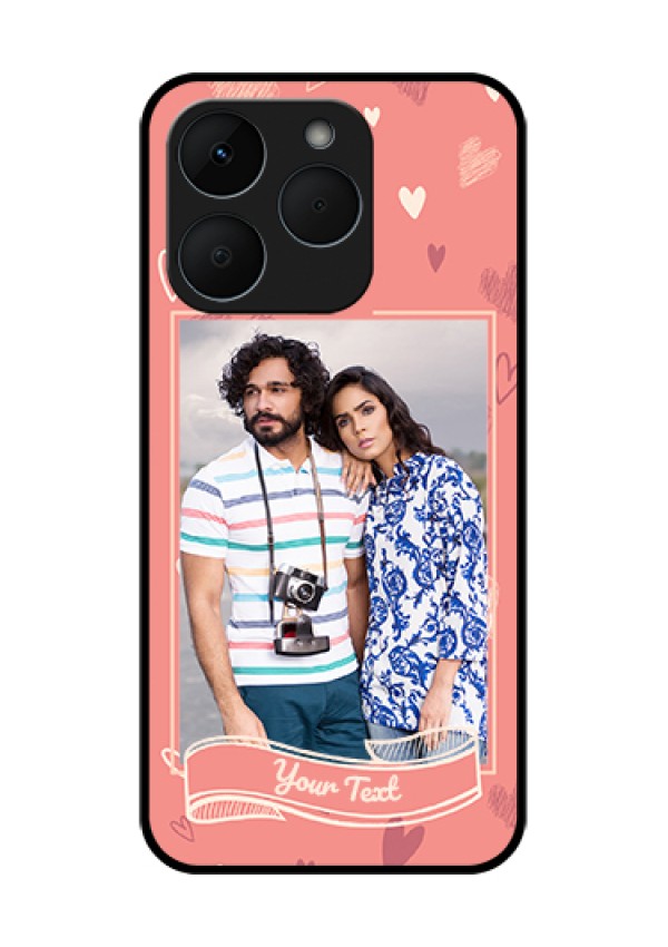 Realme 15T 5G Custom Glass Phone Case - Love Doodle Art Design