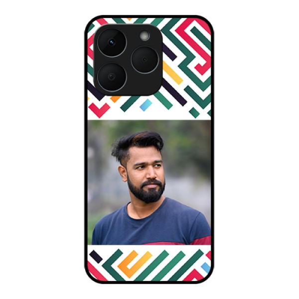 Realme 15T 5G Custom Glass Phone Case - Colorful Maze Pattern Design Realme 15T 5G Custom Glass Phone Case - Colorful Maze Pattern Design