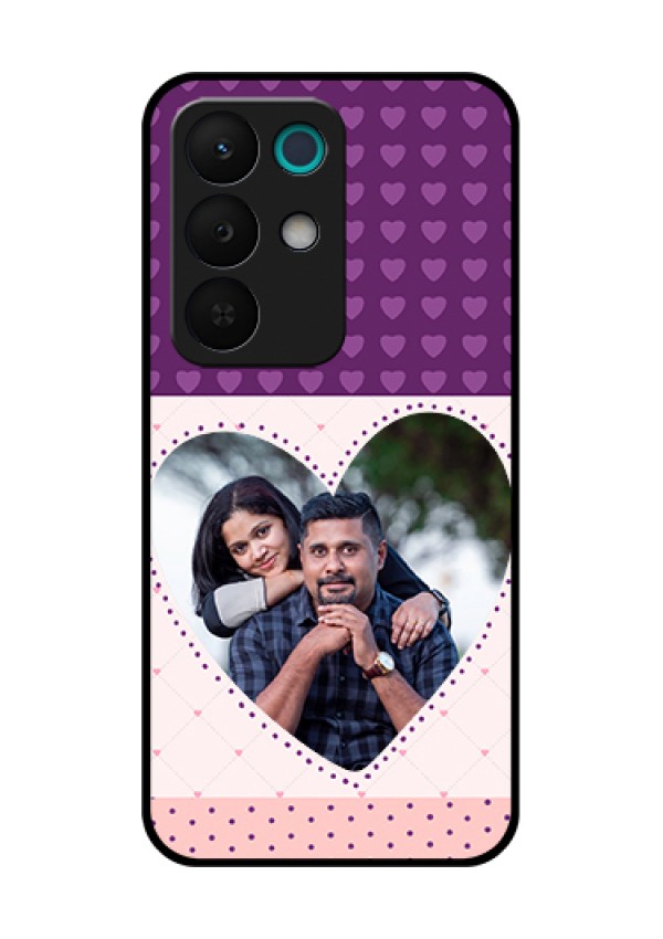 Realme 15X 5G Custom Glass Phone Case - Violet Love Dots Design
