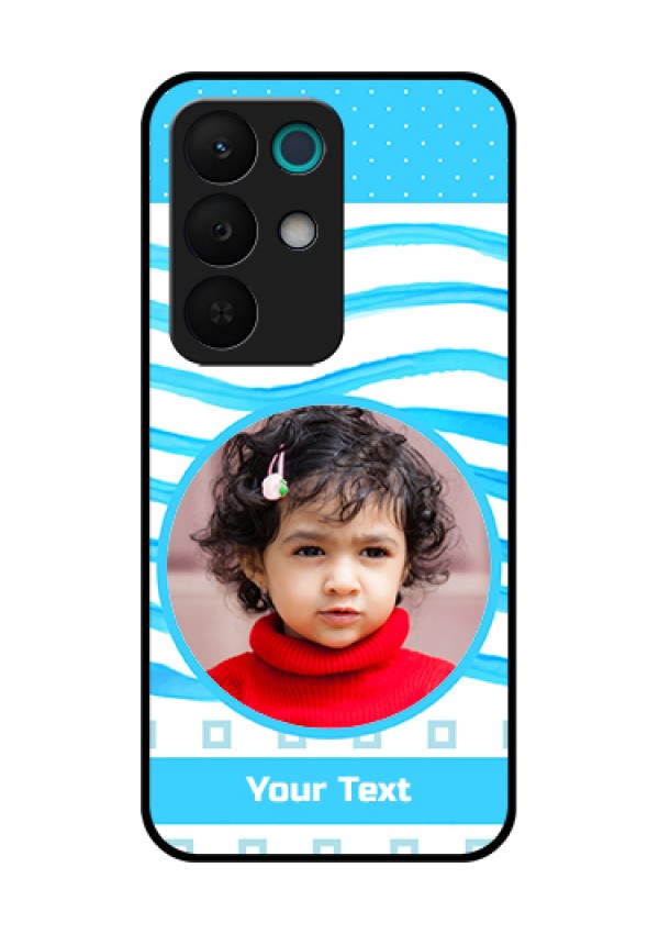 Realme 15X 5G Custom Glass Phone Case - Simple Blue Case Design