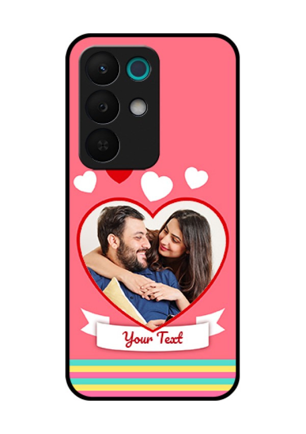 Realme 15X 5G Custom Glass Phone Case - Love Shapes Doodle Design