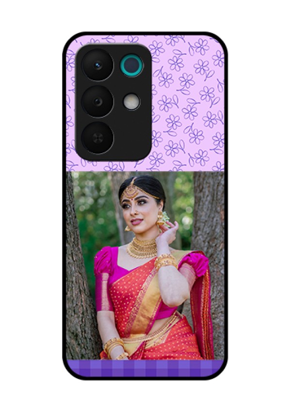 Realme 15X 5G Custom Glass Phone Case - Purple Floral Design