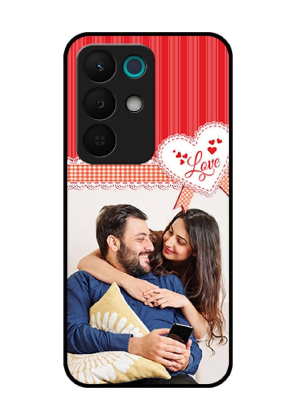 Realme 15X 5G Custom Glass Phone Case - Red Love Pattern Design