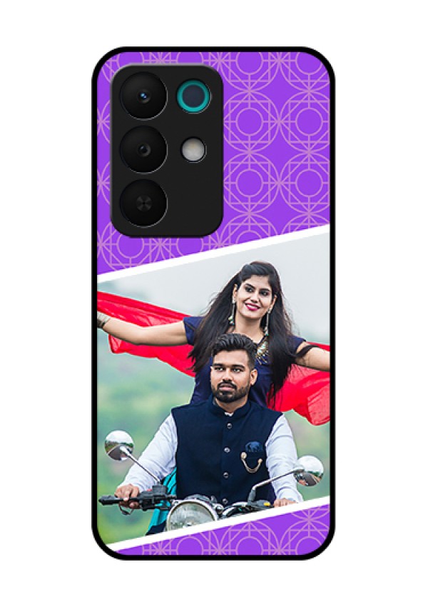 Realme 15X 5G Custom Glass Phone Case - Violet Color Pattern Design