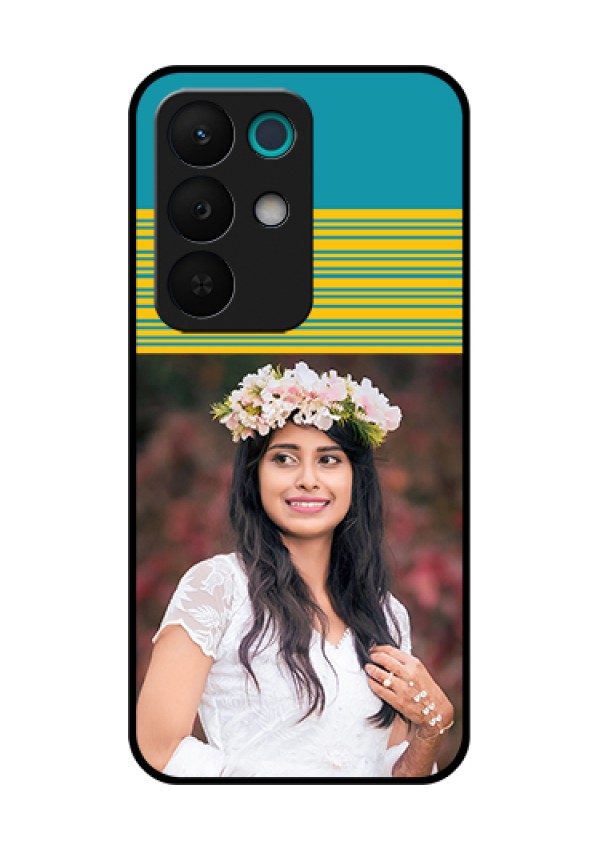 Realme 15X 5G Custom Glass Phone Case - Yellow & Blue Design