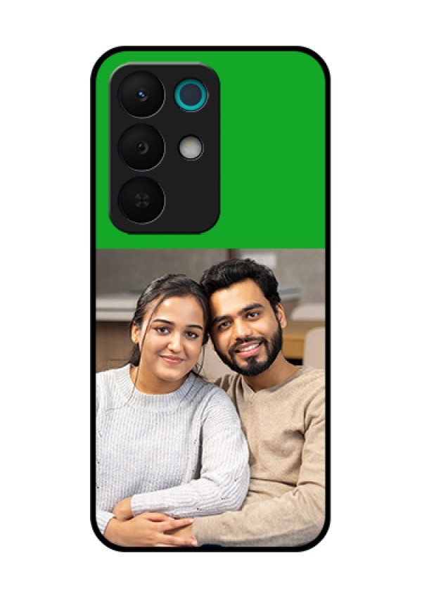 Realme 15X 5G Custom Glass Phone Case - Green Pattern Design