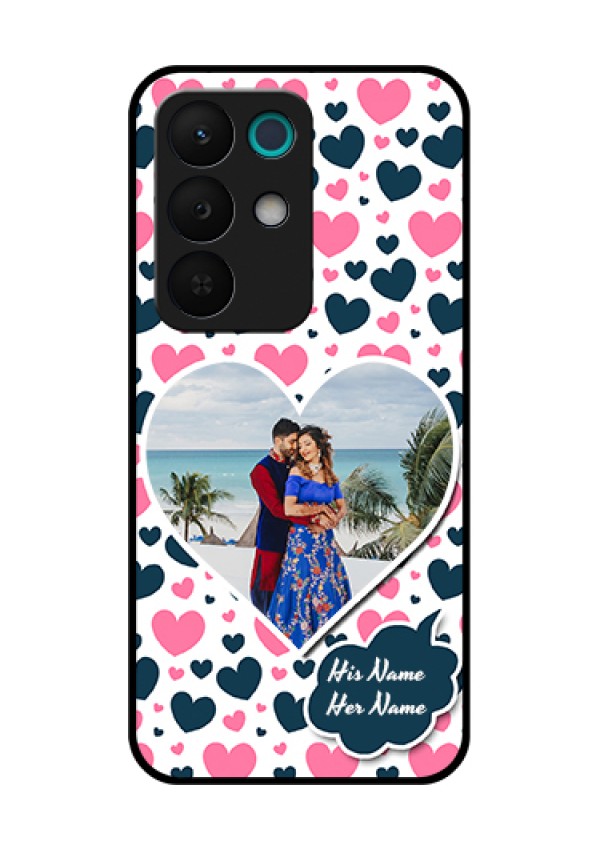 Realme 15X 5G Custom Glass Phone Case - Pink & Blue Heart Design