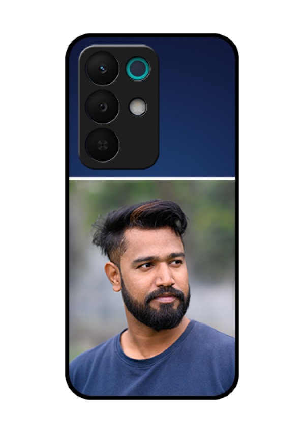 Realme 15X 5G Custom Glass Phone Case - Simple Royal Blue Design