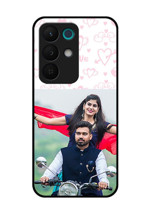 Realme 15X 5G Custom Glass Phone Case - Pink Flying Heart Design