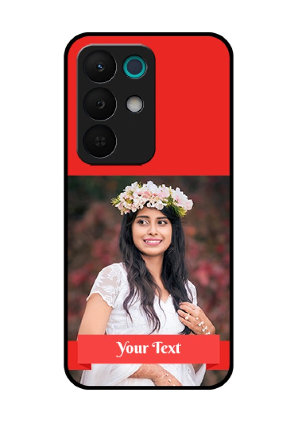 Realme 15X 5G Custom Glass Phone Case - Simple Red Color Design