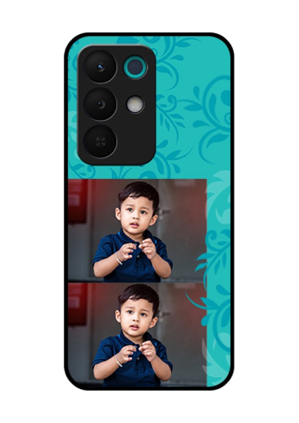 Realme 15X 5G Custom Glass Phone Case - With Photo And Green Floral Design