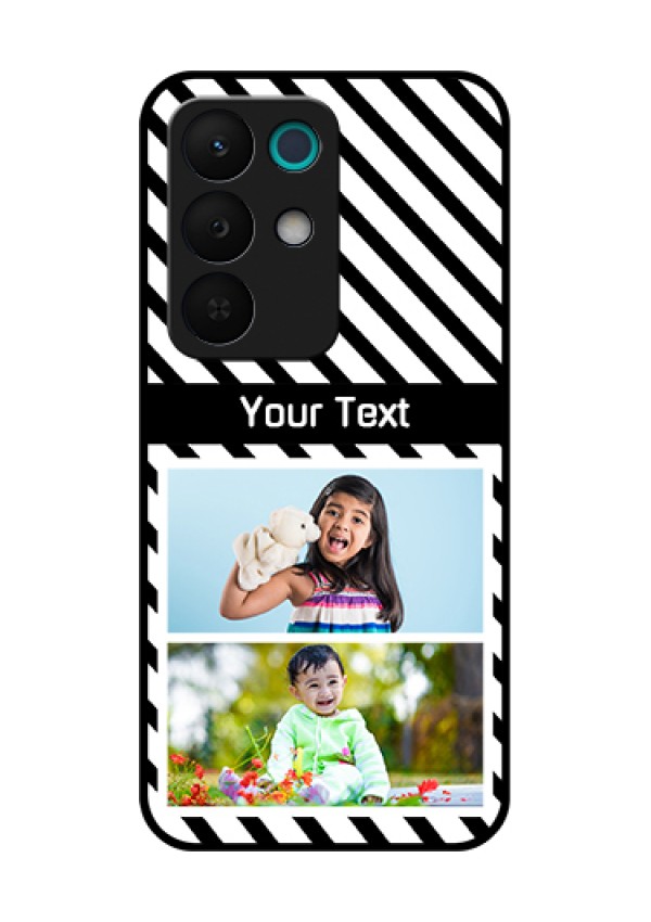 Realme 15X 5G Custom Glass Phone Case - Black And White Stripes Design