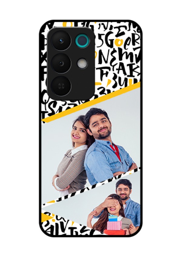 Realme 15X 5G Custom Glass Phone Case - Letters Pattern Design