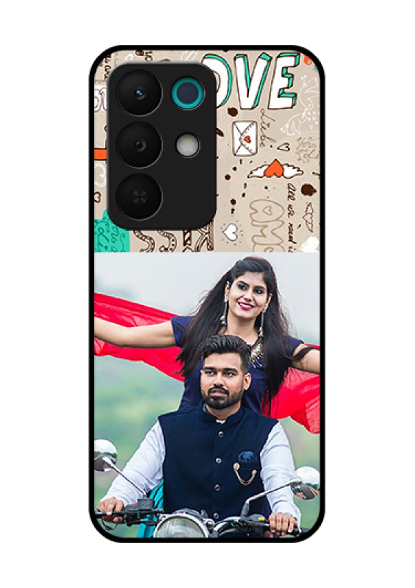 Realme 15X 5G Custom Glass Phone Case - Love Doodle Pattern
