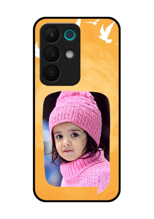 Realme 15X 5G Custom Glass Phone Case - Water Color Design With Bird Icons