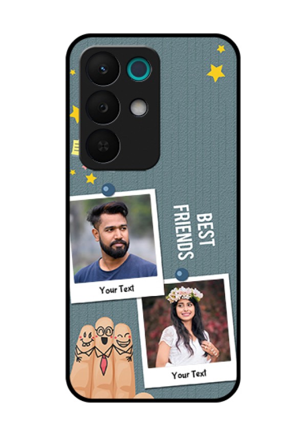 Realme 15X 5G Custom Glass Phone Case - Sticky Frames And Friendship Design