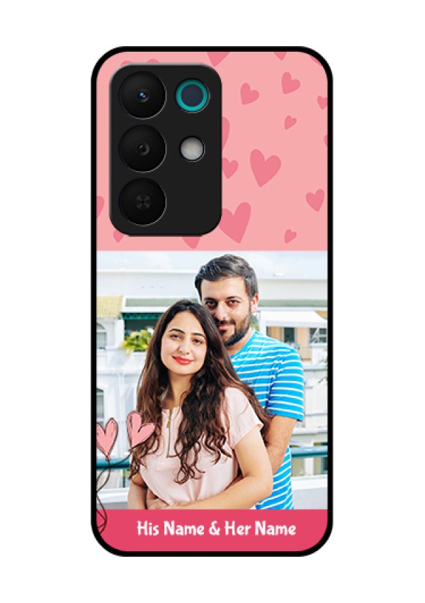 Realme 15X 5G Custom Glass Phone Case - Love Design Peach Color
