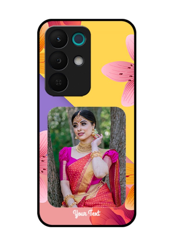 Realme 15X 5G Custom Glass Phone Case - 3 Image With Vintage Floral Design