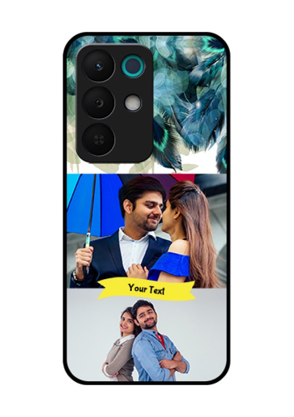 Realme 15X 5G Custom Glass Phone Case - Image With Boho Peacock Feather Design