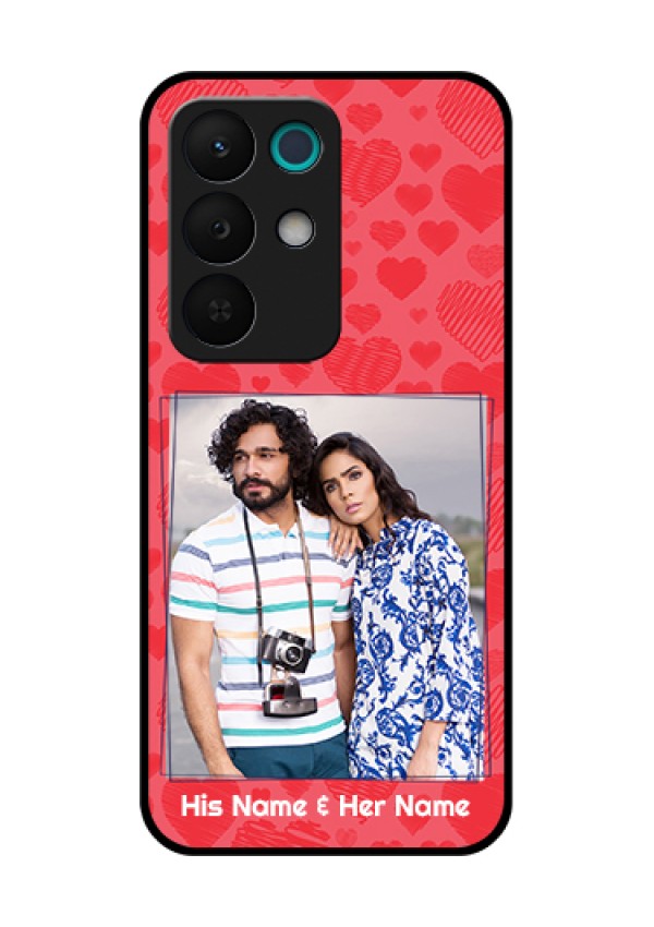 Realme 15X 5G Custom Glass Phone Case - With Red Heart Symbols Design