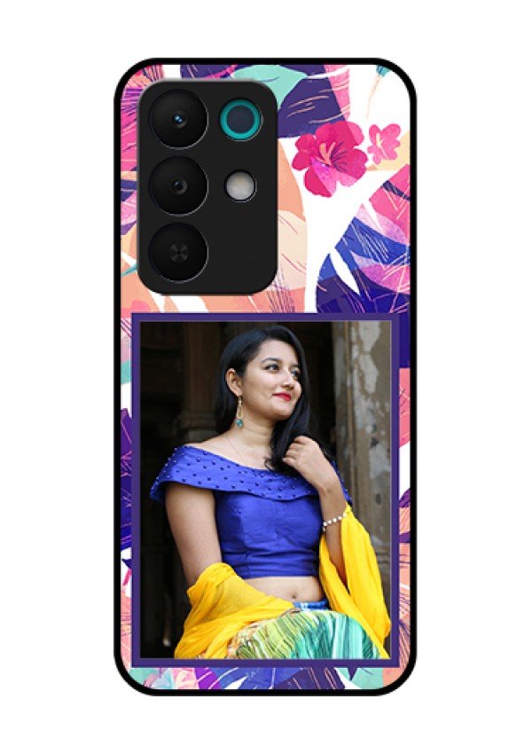 Realme 15X 5G Custom Glass Phone Case - Abstract Floral Design