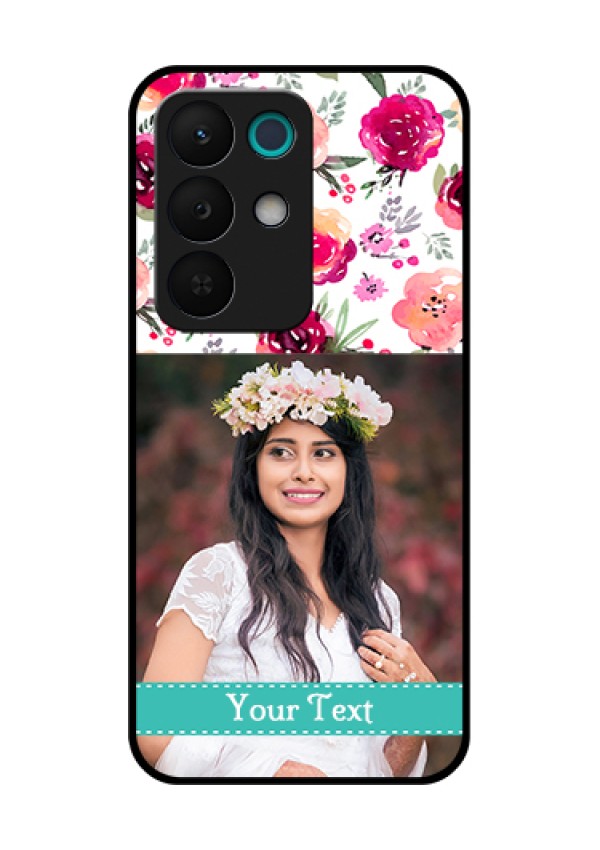 Realme 15X 5G Custom Glass Phone Case - Water Colors Floral Design