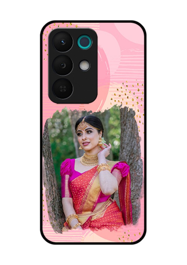 Realme 15X 5G Custom Glass Phone Case - Gold Glitter Splash Design