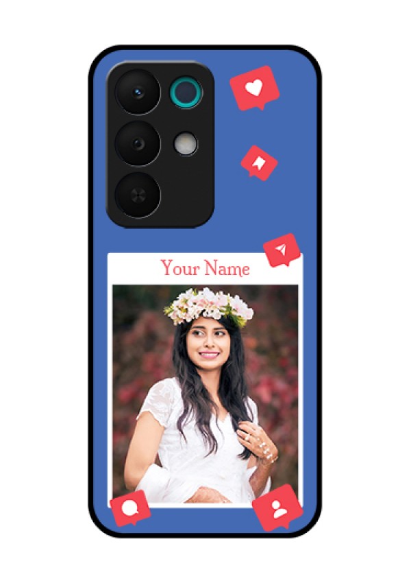 Realme 15X 5G Custom Glass Phone Case - Like Share And Comment Design