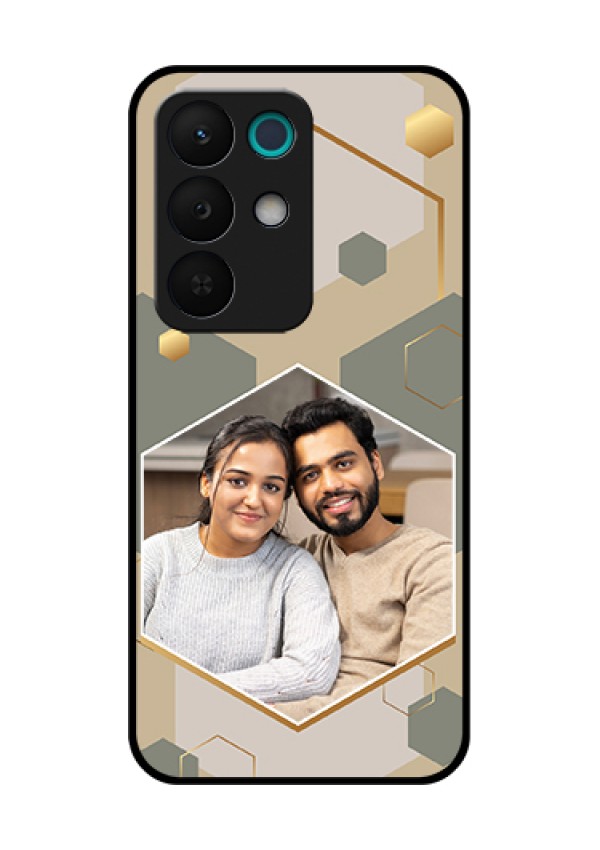 Realme 15X 5G Custom Glass Phone Case - Stylish Hexagon Pattern Design