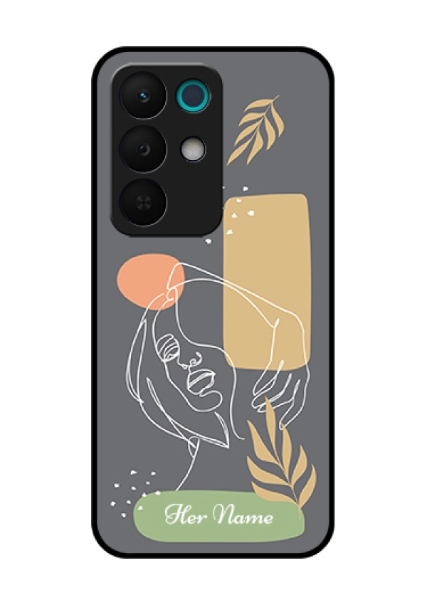 Realme 15X 5G Custom Glass Phone Case - Gazing Woman Line Art Design