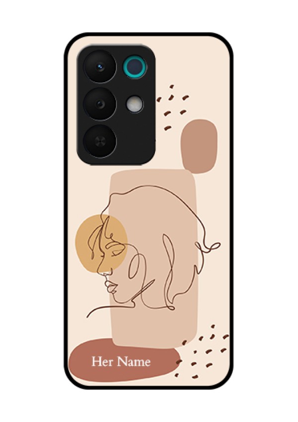 Realme 15X 5G Custom Glass Phone Case - Calm Woman Line Art Design