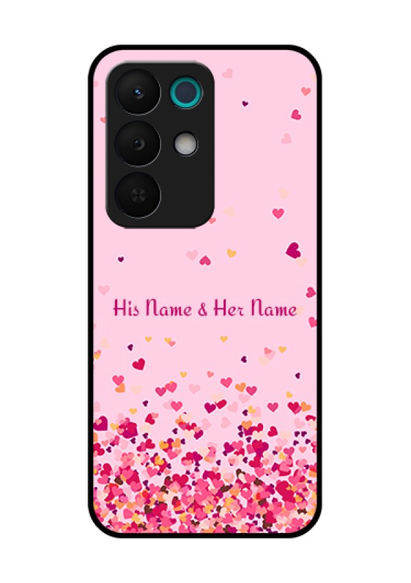 Realme 15X 5G Custom Glass Phone Case - Floating Hearts Design