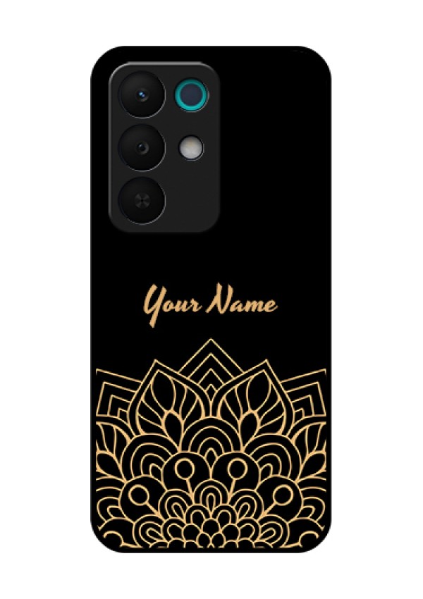 Realme 15X 5G Custom Glass Phone Case - Golden Mandala Design
