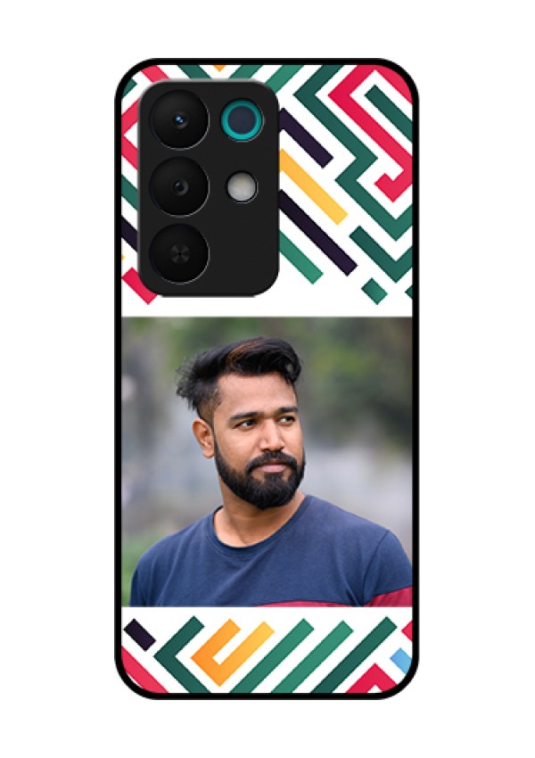 Realme 15X 5G Custom Glass Phone Case - Colorful Maze Pattern Design