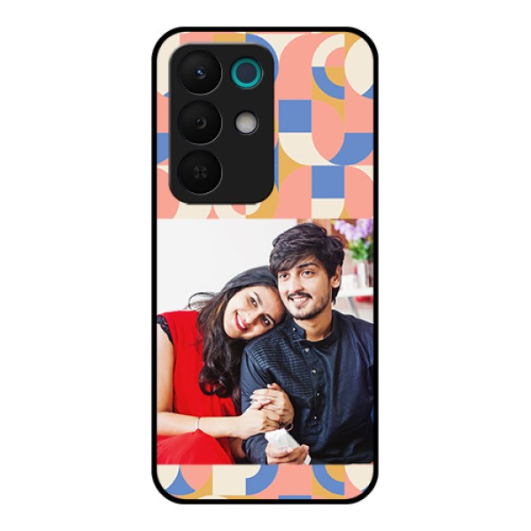 Realme 15X 5G Custom Glass Phone Case - Semi - Circle Maze Pattern Design