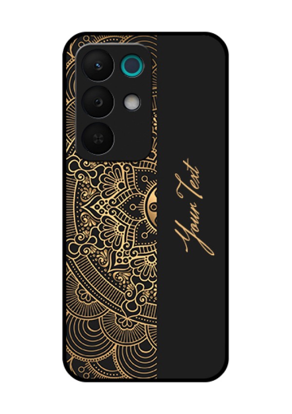 Realme 15X 5G Custom Glass Phone Case - Mandala Art With Custom Text Design