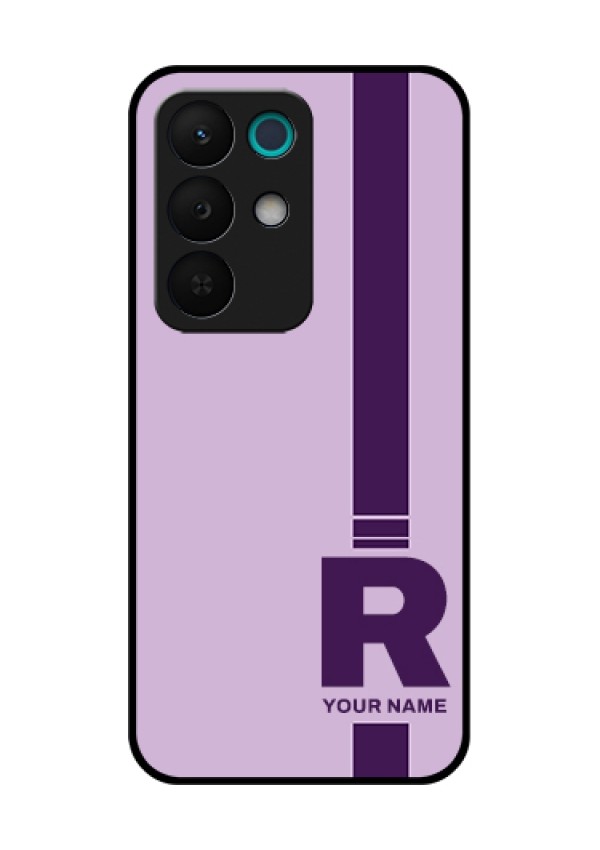 Realme 15X 5G Custom Glass Phone Case - Simple Dual Tone Stripe With Name Design