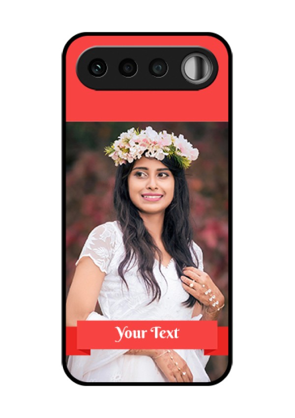 Realme 16 5G Custom Glass Phone Case - Simple Red Color Design