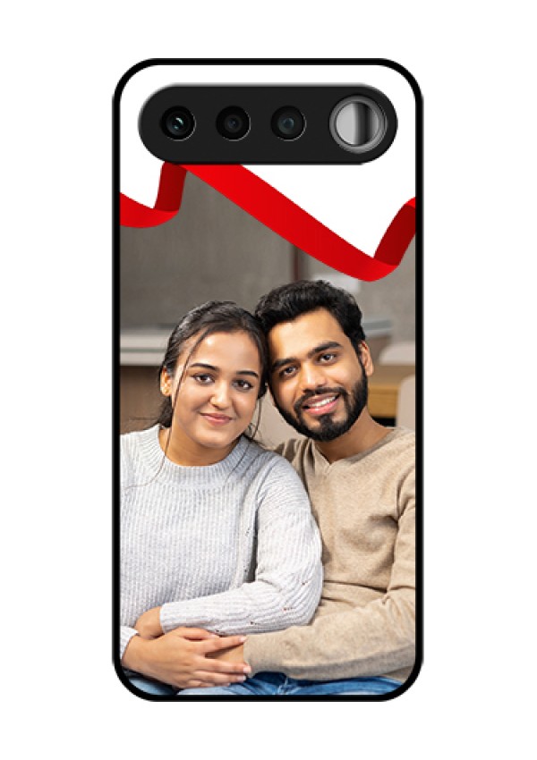 Realme 16 5G Custom Glass Phone Case - Red Ribbon Frame Design
