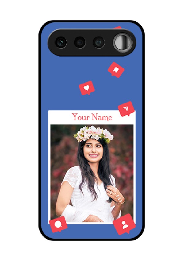 Realme 16 5G Custom Glass Phone Case - Like Share And Comment Design