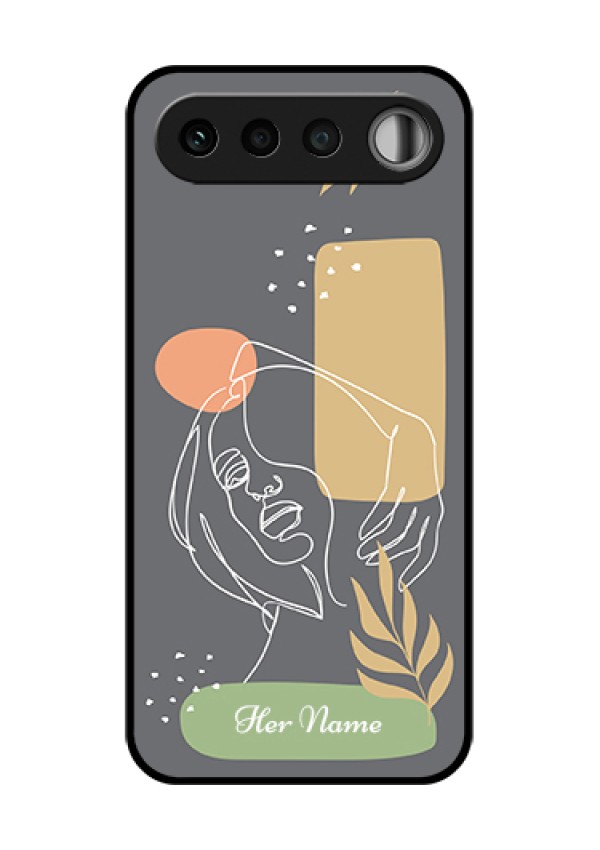 Realme 16 5G Custom Glass Phone Case - Gazing Woman Line Art Design